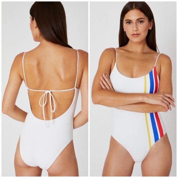 NWT Onia Gabriella One Piece Striped Bathing Suit L - Picture 1 of 7